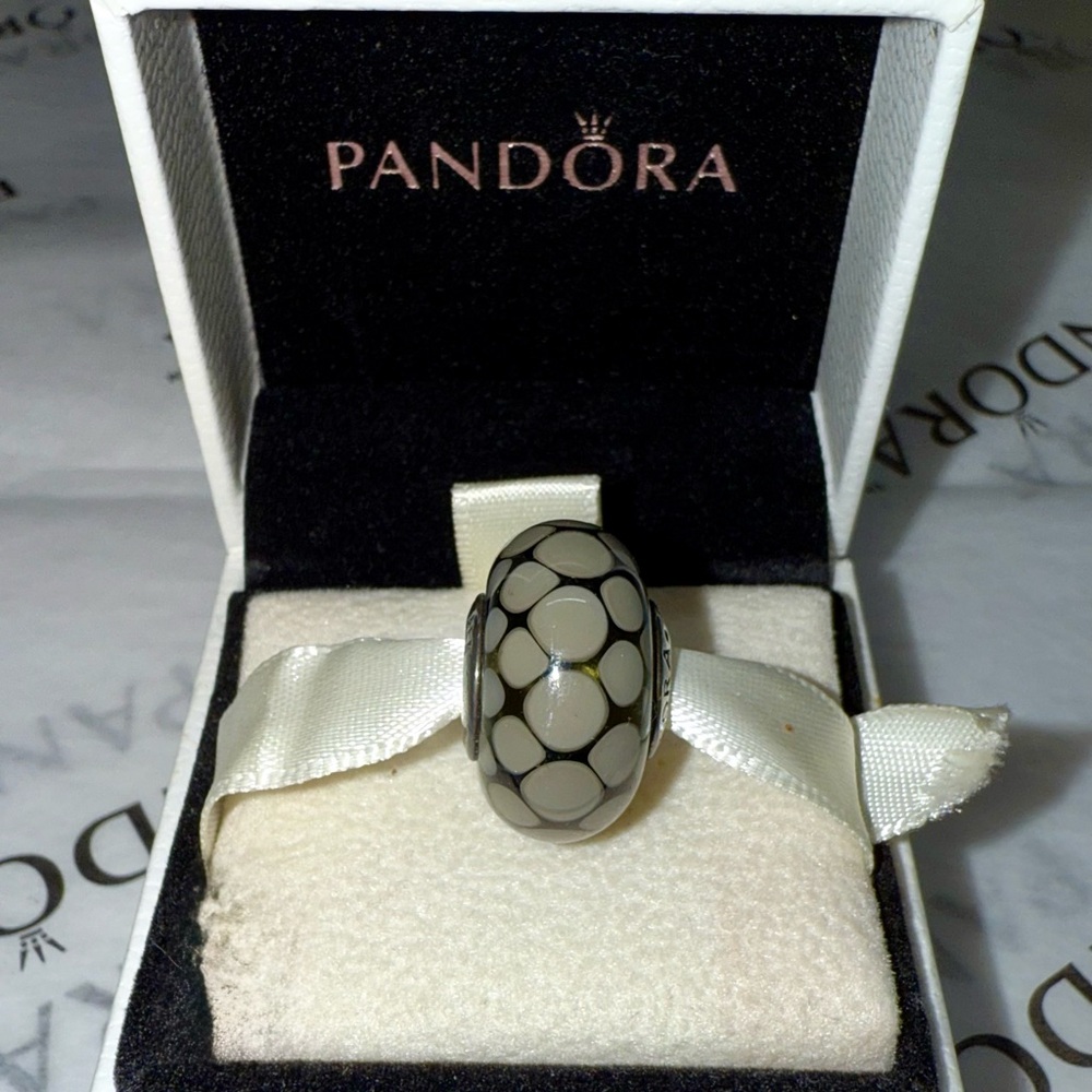 Pandora Retired Grey Exotic Murano Charms